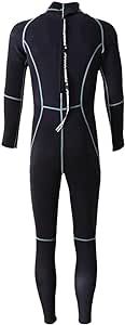 QCTZ 3Mm Neoprene Wetsuit, Scuba Diving Thermal Winter Warm Wetsuits, Full Body Swimming Surfing Kayaking Black Suit