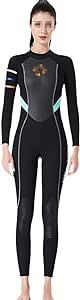 QCTZ One-Piece 3Mm Neoprene Shark Skin Wetsuit, Women Bodysuit Swimsuit, Keep Warm Surfing Scuba Snorkeling Spearfishing Suit