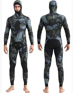 Men 3mm Spearfishing Premium Camouflage Neoprene Wetsuit Scuba Diving Suit Hoodie Snorkeling Suits