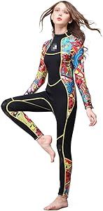 QCTZ Women 3 Mm Neoprene Wetsuit, High Elasticity Color Stitching Surf Diving Suit, Long Sleeved Spearfishing Equipment