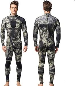 MYLEDI Mens Wetsuit 3mm Neoprene One Piece Full Body Camouflage Scuba Diving Suit for Warm Keeping Surfing Swimming Spearfishing