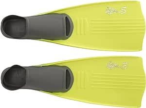 IST Super S Snorkeling Fins with Better Balance Blades & Closed Heel Full Foot Pocket, Eco Friendly Design in Yellow