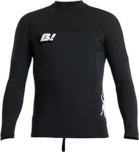 Buell Adult Men's 1mm Neoprene Long Sleeve Back Zip Wetsuit Jacket for Warmth and Comfort Swimming, Snorkeling, Surfing, and Other Water Sports