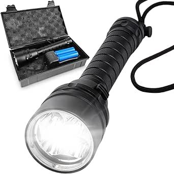 Diving Flashlight – Underwater LED Flashlight for Scuba Diving – Rechargeable Flashlight with Super Bright XM-L2 LED – Ideal 2000 Lumens Scuba Gear for Pros or Amateurs