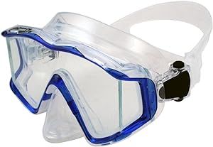 Promate Scuba Dive Mask, T.Blue Frame with Panoramic View Windows for Snorkel & Diving, one Size (mk399)