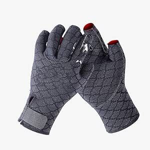 ZJHYXYH Men Women 2.5MM Neoprene Gloves Diving Anti-Scratch Half Finger Diving Spearfishing Gloves Non-Slip Snorkeling Scuba Gloves (Color : Gray, Size : Small)