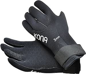 Kona 3mm Premium Double-Lined Neoprene Scuba Diving Gloves with Pentagrip Technology